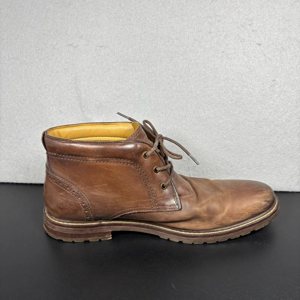 Florsheim Fenway Men's Brown Leather Chukka Boots Plain Toe Size 10 D 11875-215